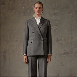 ERDEM x H&M Wool Double Breasted Blazer Herringbone